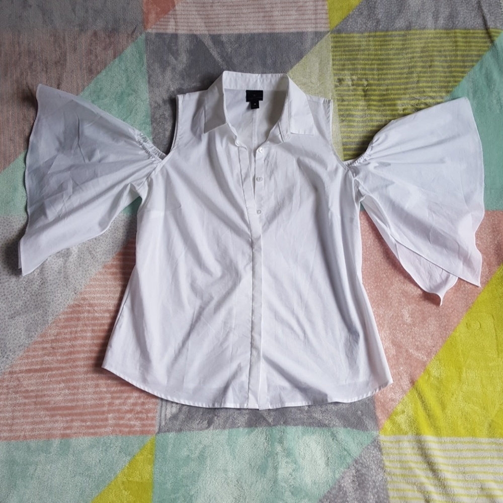 White Worthington Wide Flared Sleeves shirt